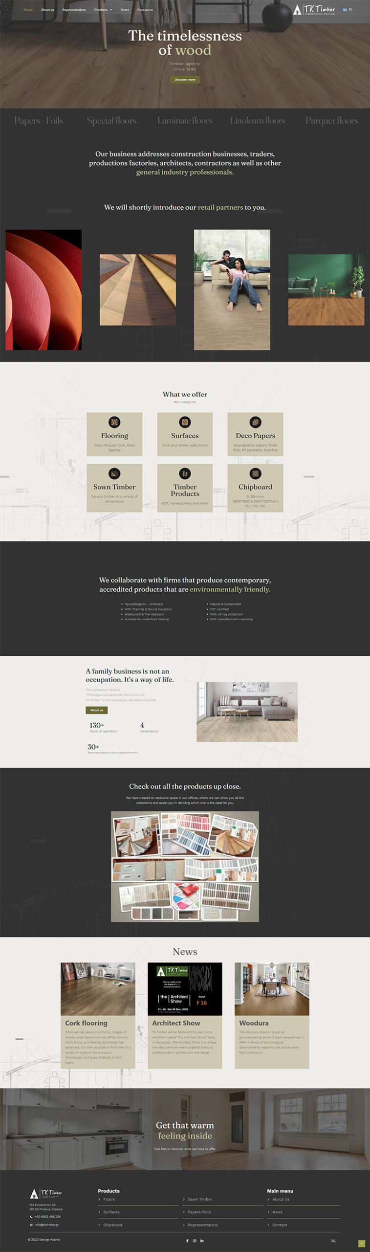 TK Timber website landing page