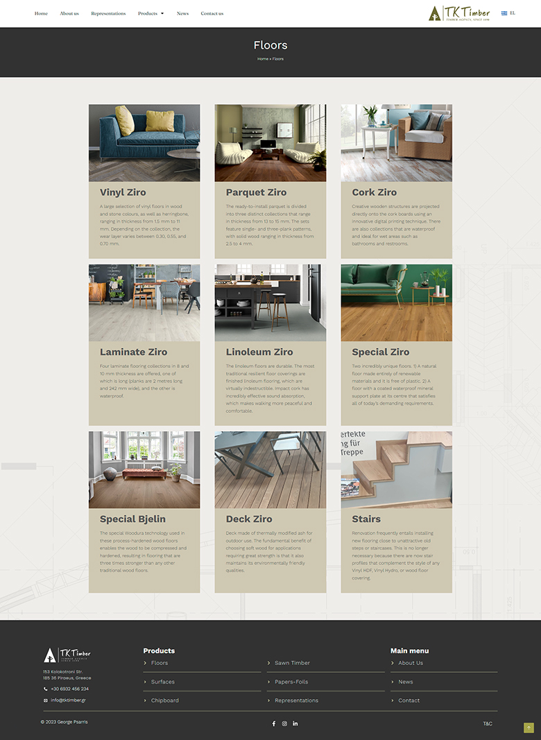 TK Timber website category page
